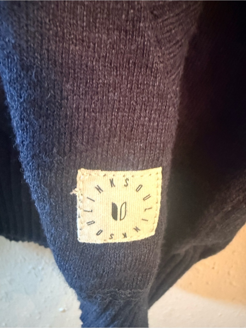 NWT Linksoul Cotton Cashmere Hooded Sweater Large Navy - Picture 4 of 9